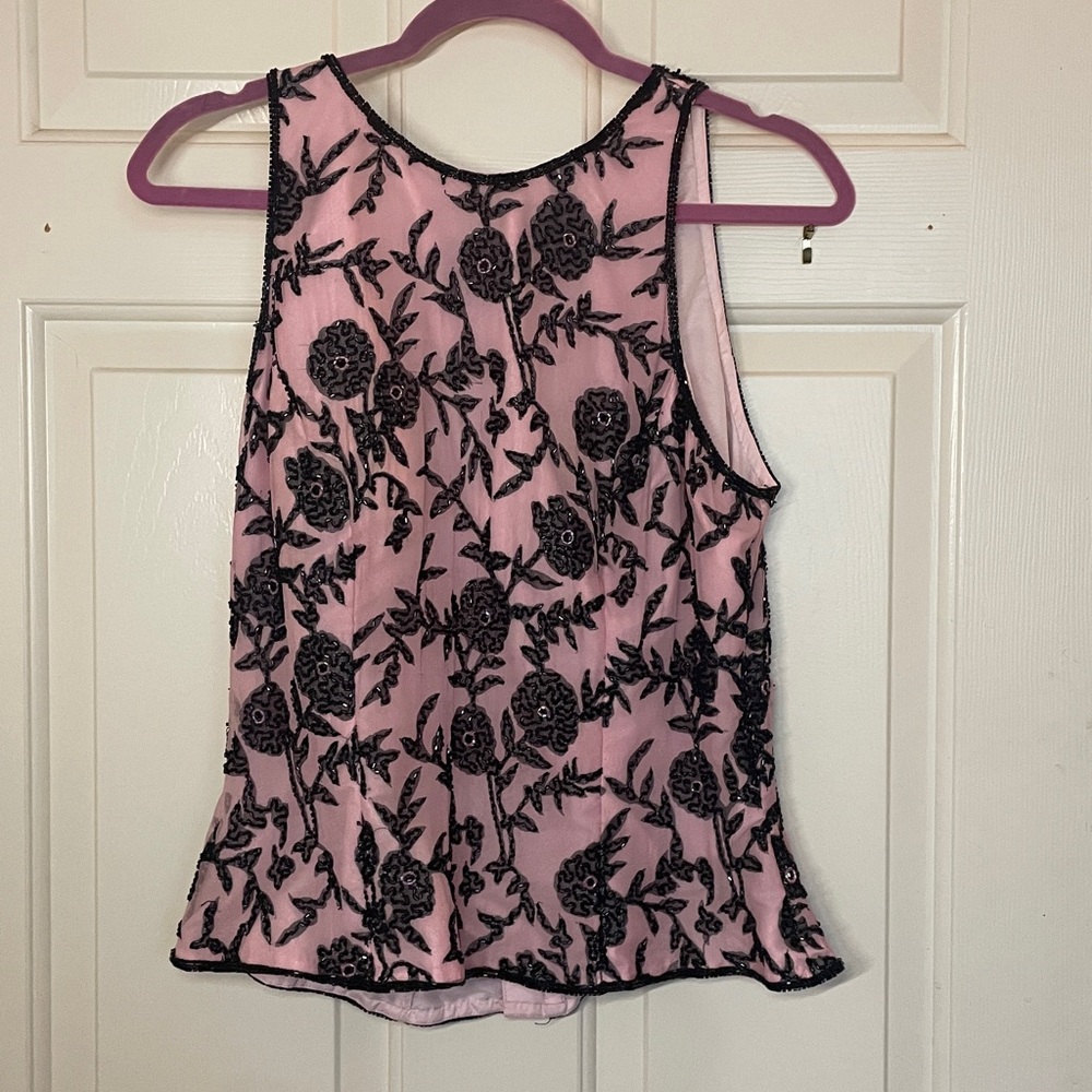 VTG SEAN COLLECTION BEADED SILK TOP
